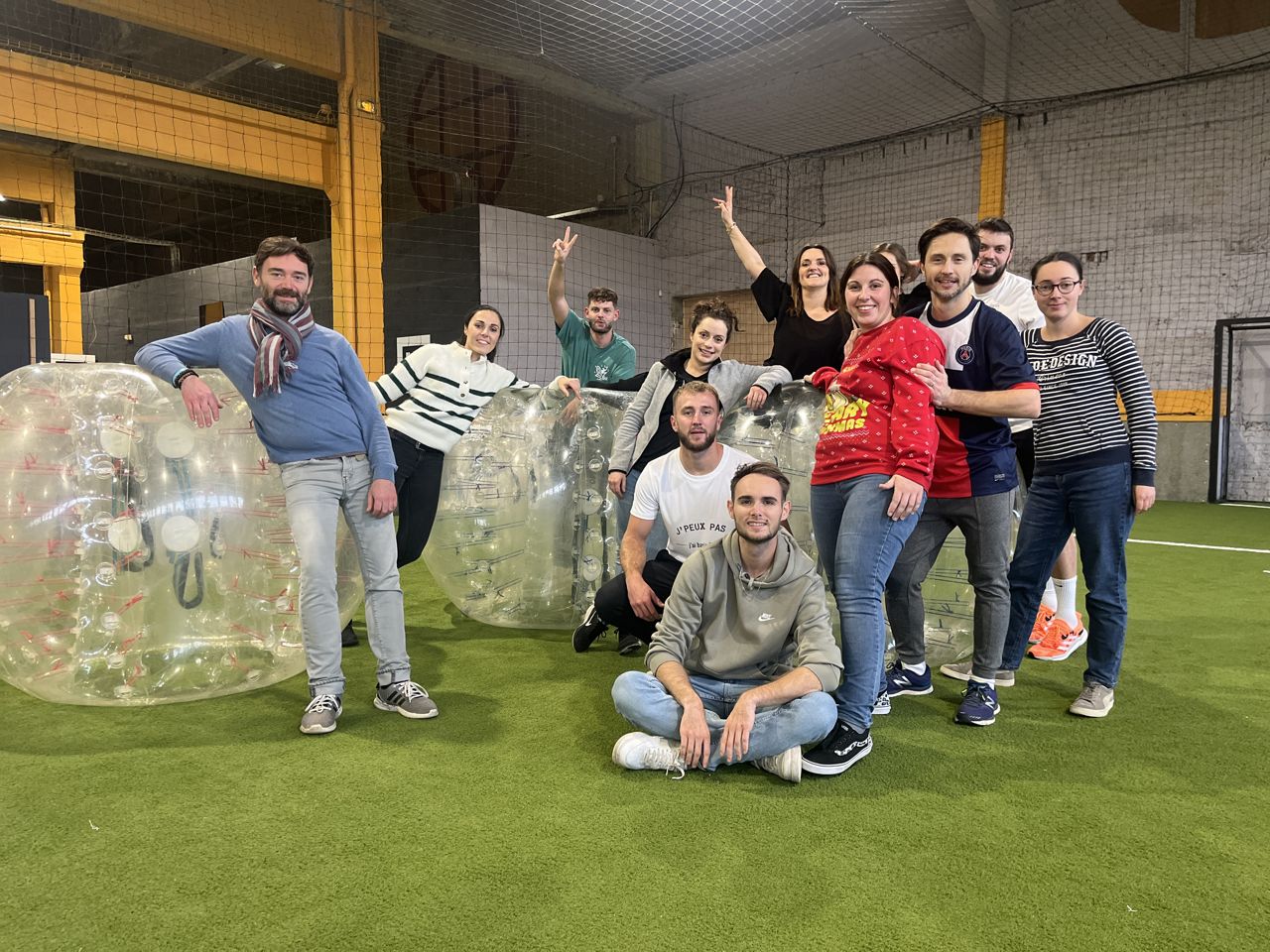 Session de bubble foot chez Team Square